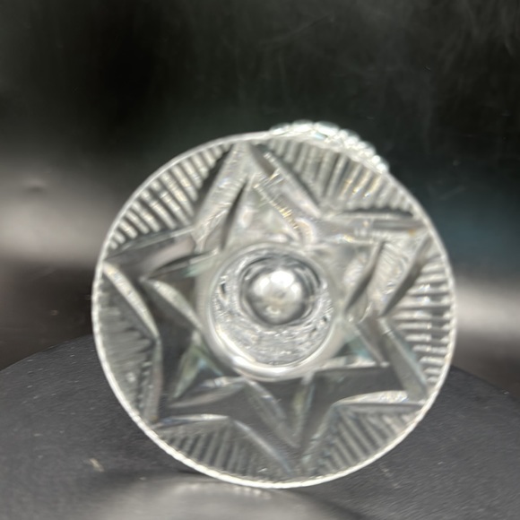 Vintage Hofbauer Crystal Footed Cut Star Vase 6” - Picture 4 of 5